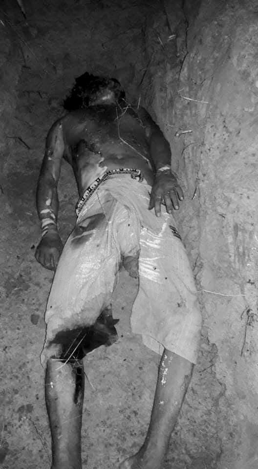 Tw // death On Nov11 morning, massive forces of SAC stormed AungSi May village, Sagaing Region wrecked houses, looted villagers’ goods, abducted UTheinHtike, &amp; shot him dead. #WarCrimesOfJunta #Nov12Coup #WhatsHappeningInMyanmar