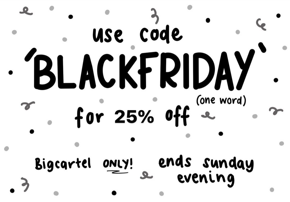 promisestickers's tweet photo. use the code ‘BLACKFRIDAY’ (all one word) to get 25% off your entire order this weekend! bigcartel only! https://t.co/xNRBdjvsQK