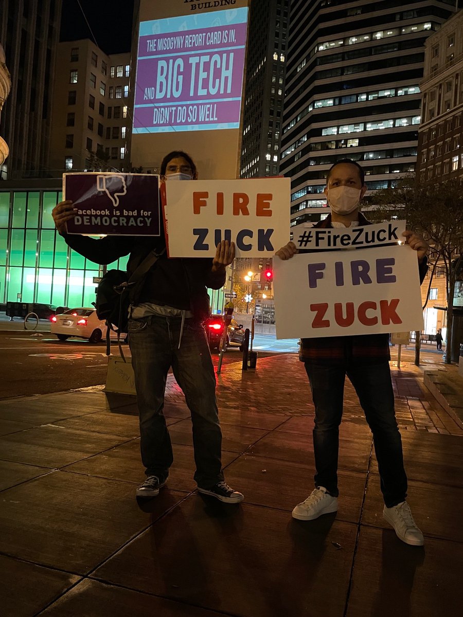 UltraViolet's tweet photo. The report is in -- and @Meta (Facebook and Instagram) didn’t do so well.
Social media is failing women, and we’ve had enough. It’s time to #FireZuck and create the #FeministNet we deserve. https://t.co/0W8zG1LC3c