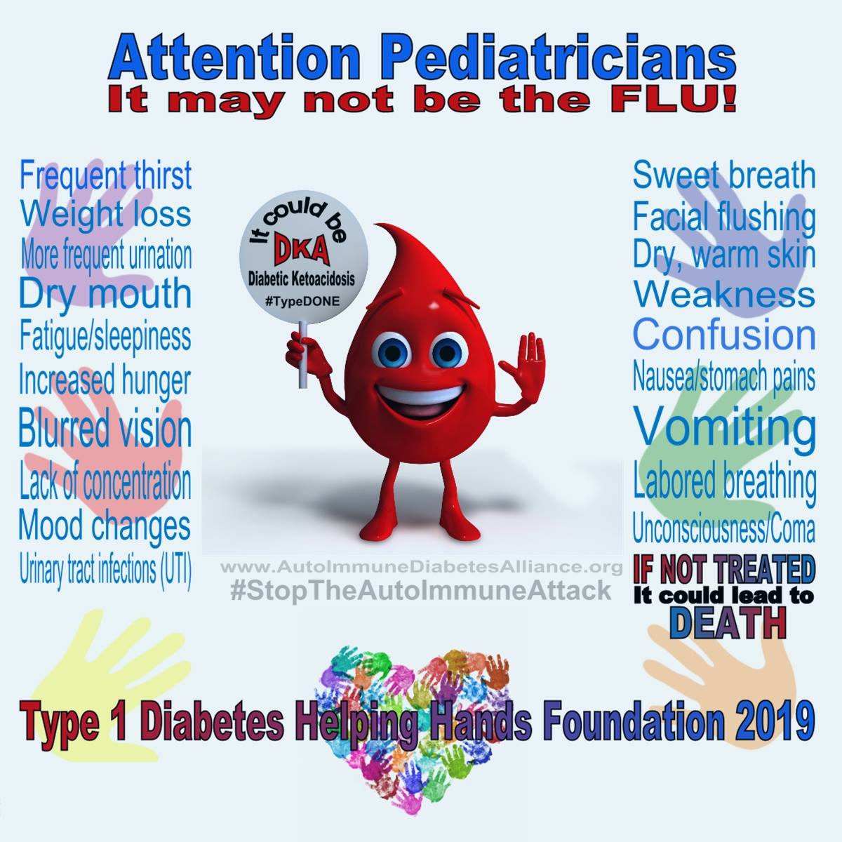 T1D_AWARENESS's tweet photo. Know the signs & symptoms of DKA & help us Save Lives in 2021 before, during & after diagnosis of T1D
We BELIEVE and HOPE as we fight for LIFE that everyone gets an equal chance at CURE when it gets here #DKA #CheckDontGuess #StopTheAutoImmuneAttack #T1D
https://t.co/hdhDAw2KjU https://t.co/lo90DxpZgy