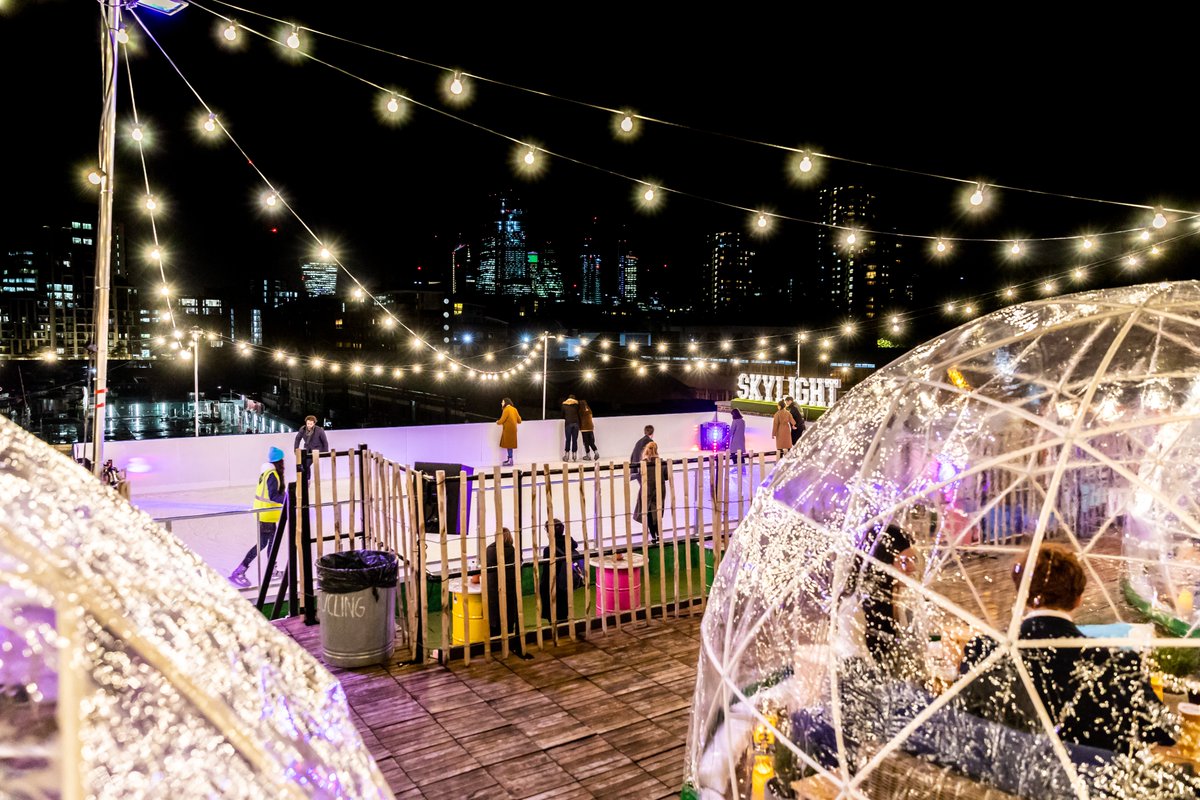 ❄️They're back! ⛸ Our @Skylight_London igloos and rooftop ice rink are ready for you. Perfect for your next night out or for a fresh-air, twinkly lit Christmas party! bit.ly/3kygpvH #ChristmasParty #Igloo