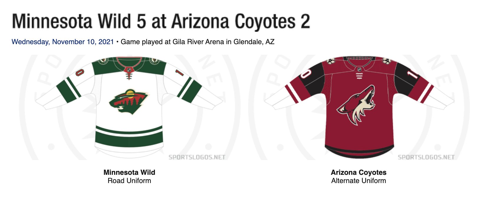 Arizona Coyotes' uniform schedule: What team is wearing in 2021 season