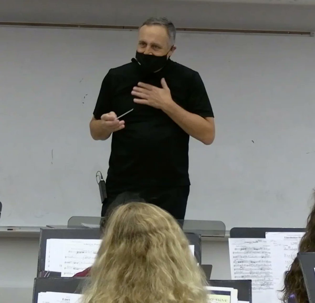 Last week the wind bands had a visit from Dale Lonis. Lonis is an adjunct instructor of music psychology at Nazareth College. He previously served on the faculty of Acadia University. He is also the founder of Music Mentors International.