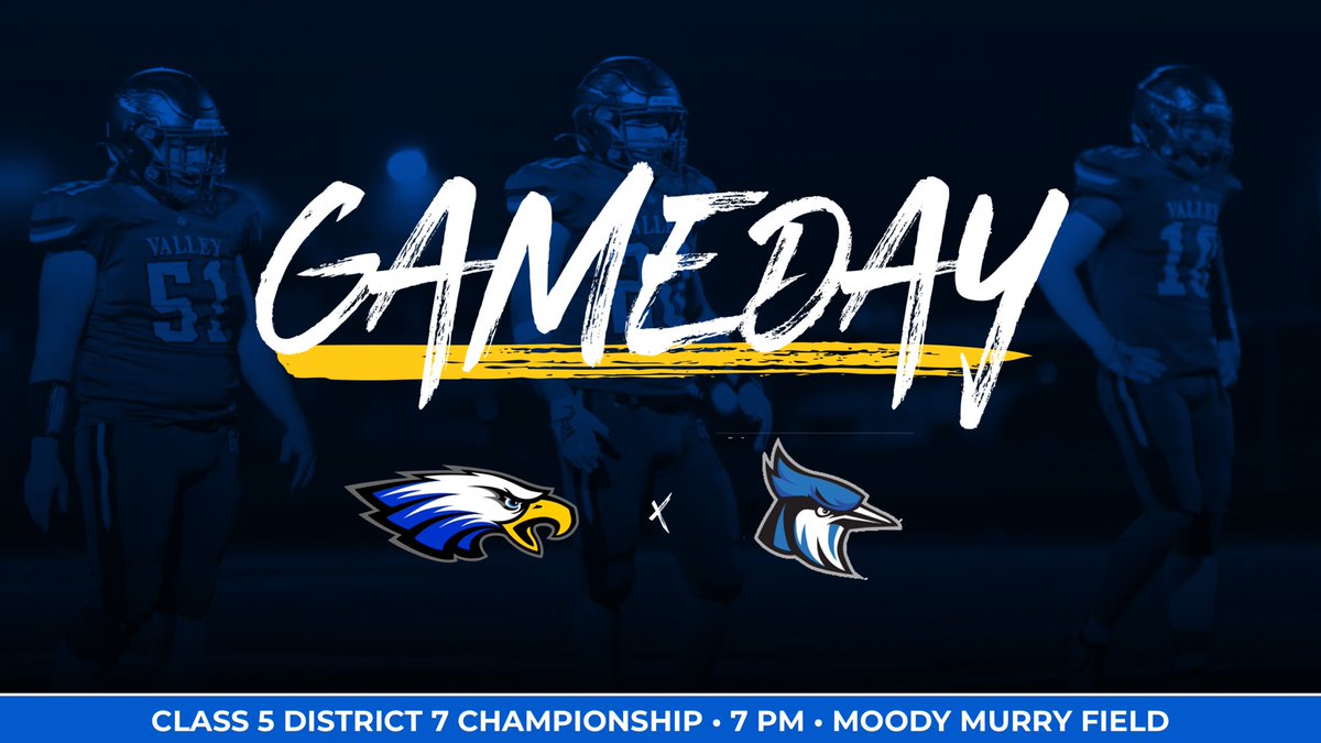 🏈🦅 GAMEDAY 🦅🏈
District Championship

🆚 Raytown Bluejays 
🏟 Moody Murry Field
📍Grain Valley, MO
⏰ 7 PM
📺 mshsaa.tv