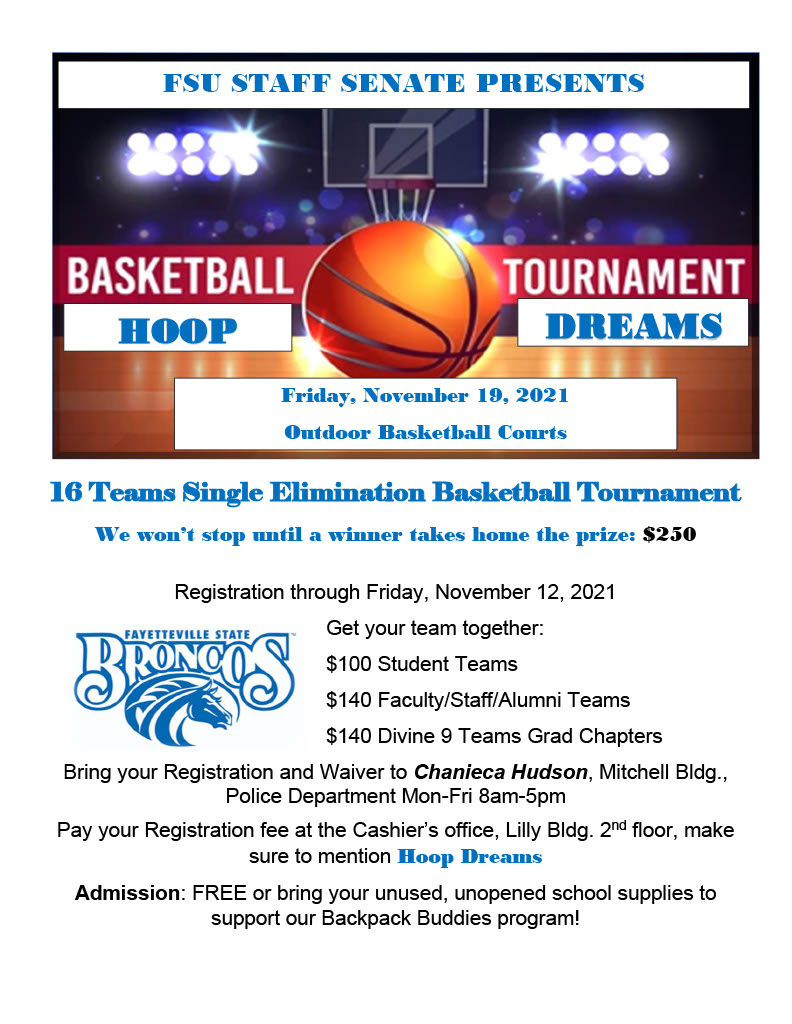 UNCFSU_StaffSen's tweet photo. @UNCFSU_StaffSen Presents Basketball Tournament Hoop Dreams.  Please show support for this fundraising event. @uncfsu @uncfsu_engldept @uncfsutheatre @UncfsuB https://t.co/kif6kxuoVe