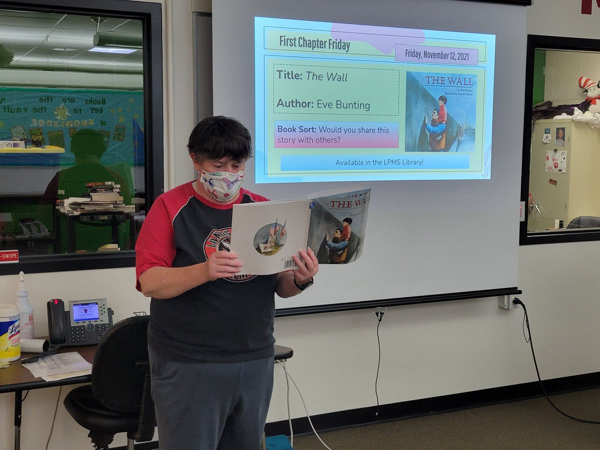 We read Eve Bunting’s The Wall for #FirstChapterFriday illustrated by Ronald Himler in honor of #VeteransDay2021 and our friend Matt Barz who read this every year to his 8th grade classes. <a href="/MelanieScovill/">Melanie Scovill</a> <a href="/longs_peakms/">Longs Peak Middle School</a> <a href="/ClarionBooks/">Clarion Books</a> <a href="/SandyHeiser/">Sandy Heiser</a>