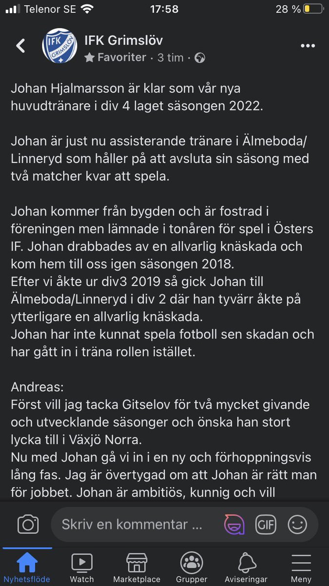 IFKgrimslov's tweet photo. Johan é klar! https://t.co/xSPVqtIoHu