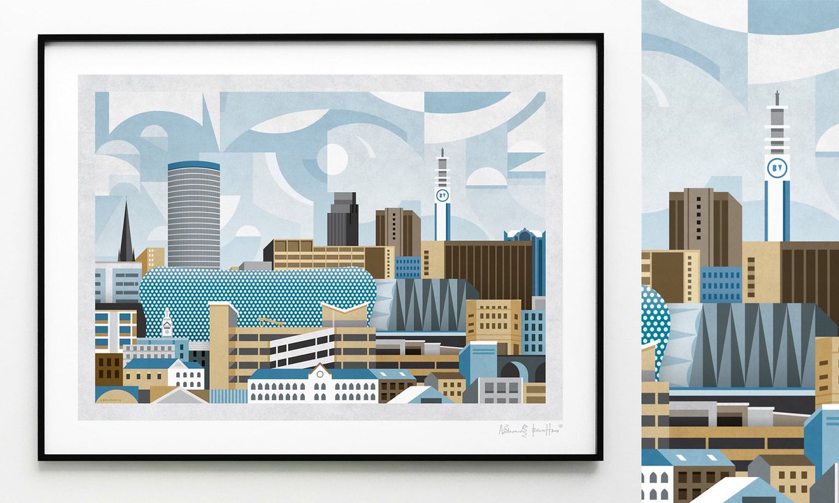 Brumhaus's tweet image. It’s a newbie! Just in time for Christmas ❄️ my new cityscape print is here brumhaus.uk/birdseyeview