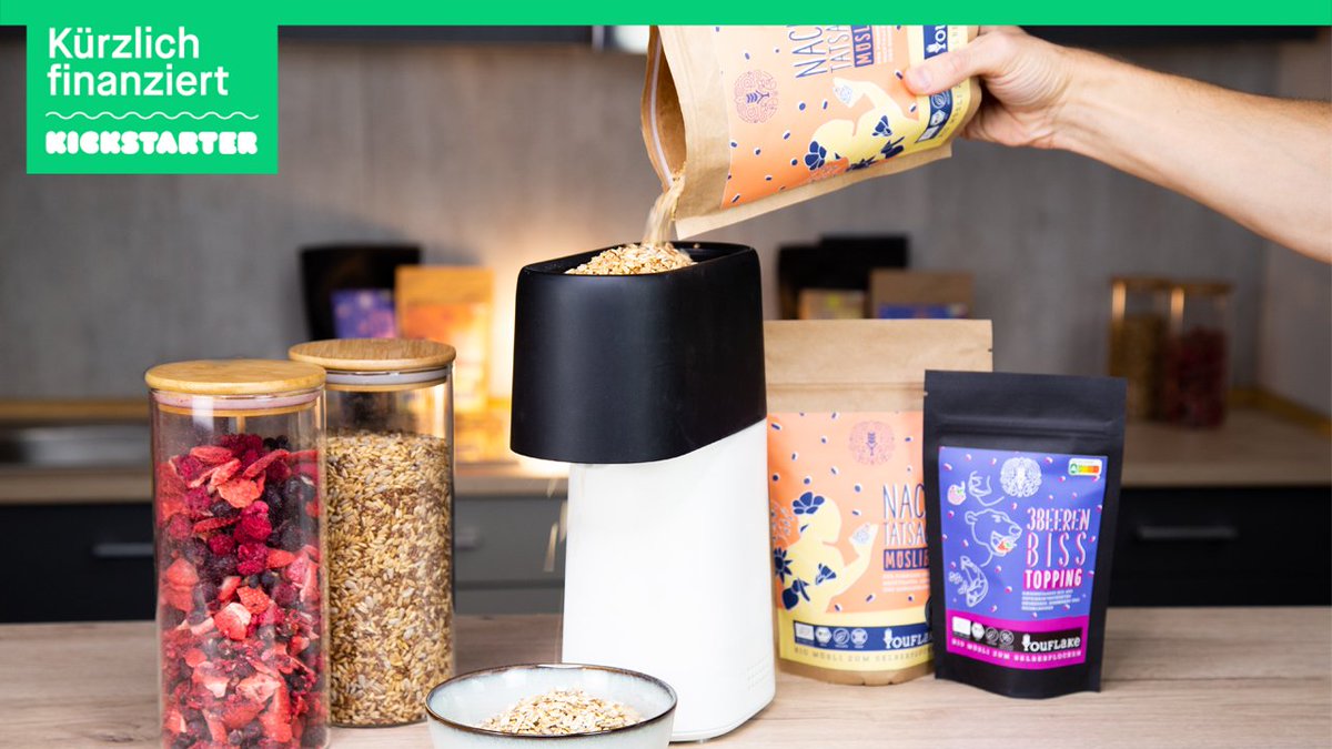 YouFlake's tweet photo. YouFlaker: Innovativer elektrischer #Muesli Flocker im Early Bird 🐥

Good News: Der #YouFlaker ist auf #Kickstarter voll finanziert. Unser Dank geht an alle Unterstützer! Es gibt noch weitere Flocker ab nur 169 Euro! 😅

https://t.co/5Iqoqv7RS2 https://t.co/ieMix7QnFs