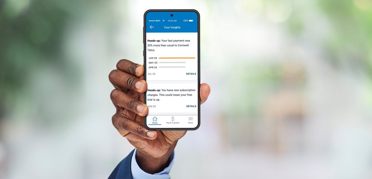 Our commitment to helping customers make real financial progress continues with the launch of eight new AI driven Insights. BMO Insights provides customers with a better understanding of their day-to-day finances through the BMO mobile app. spr.ly/6010Jj2sm