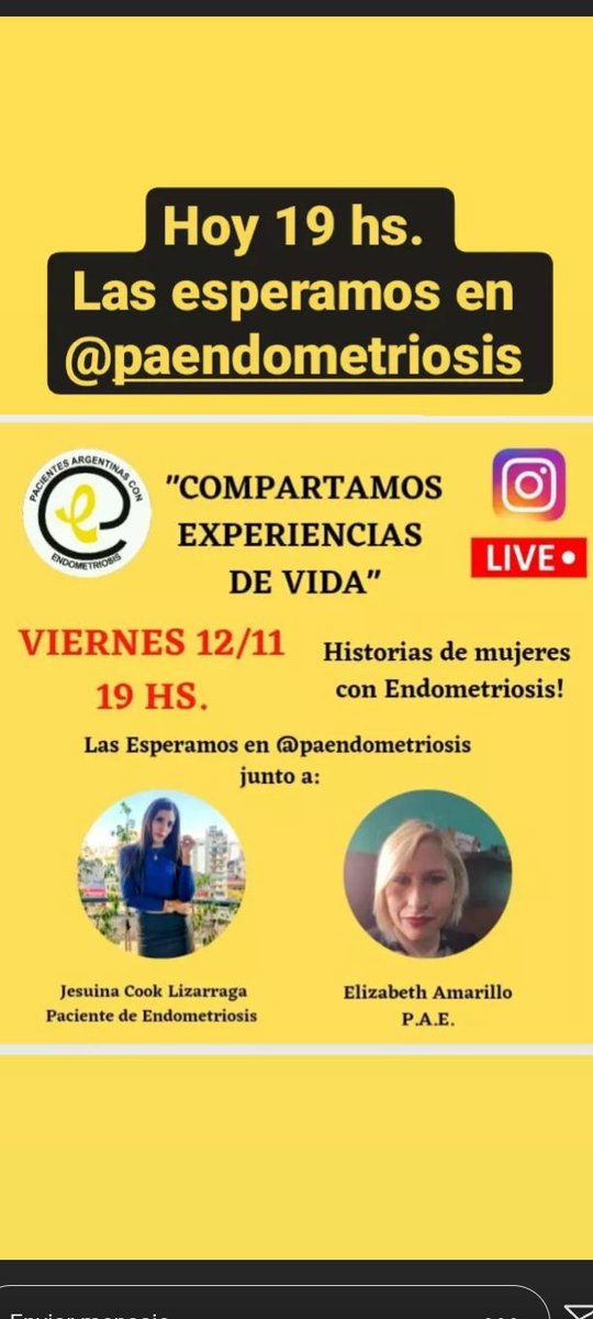 paendook's tweet photo. Hoy a las 19hs en vivo por nuestro Instagram! Historia de mujeres con Endometriosis. #LeyDeEndometriosisYA https://t.co/jWAU8PkG3J