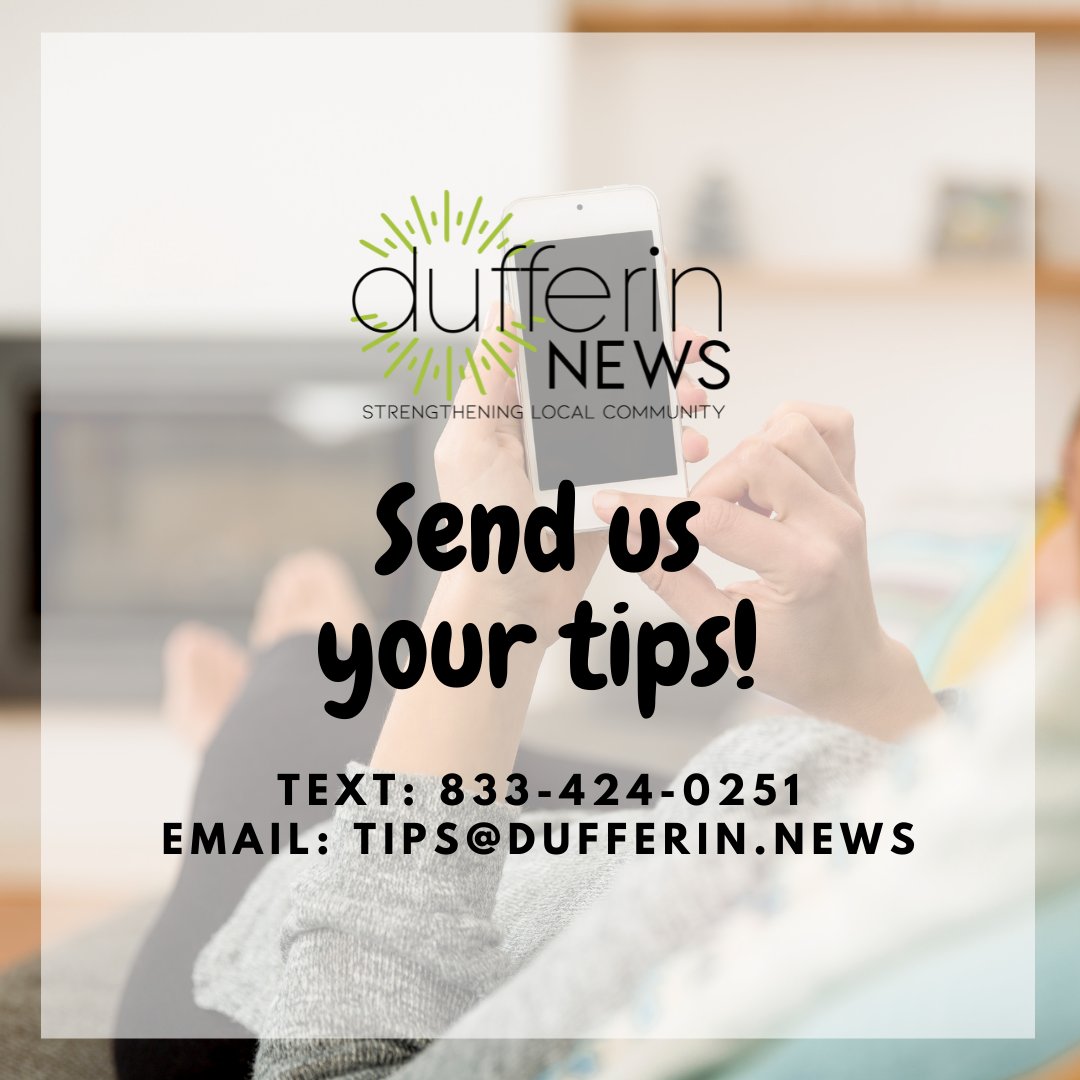 DufferinNews's tweet photo. Do you have something that you think we would be interested in covering? Text us or email us!

📲 833-424-0251
📩 tips@dufferin.news

#DufferinCounty #Orangeville #Shelburne #DufferinNews https://t.co/jjW9RUJlCk