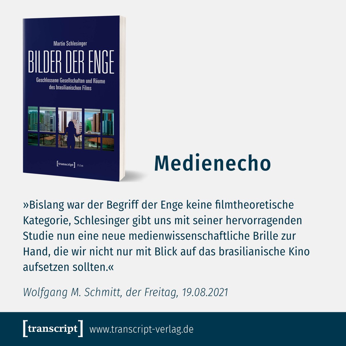 transcriptweb's tweet photo. [#Medienwissenschaft]
Eine wegweisende Einführung in ein unerforschtes Kapitel des brasilianischen Films der #Gegenwart, die erstmals den Begriff der »filmischen #Enge« entfaltet.

https://t.co/VB908ujxV6

#Film #Brasilien #CloseReadings #BetoBrant #HeitorDhalia #AlanSchneider https://t.co/MsfQJWki4T