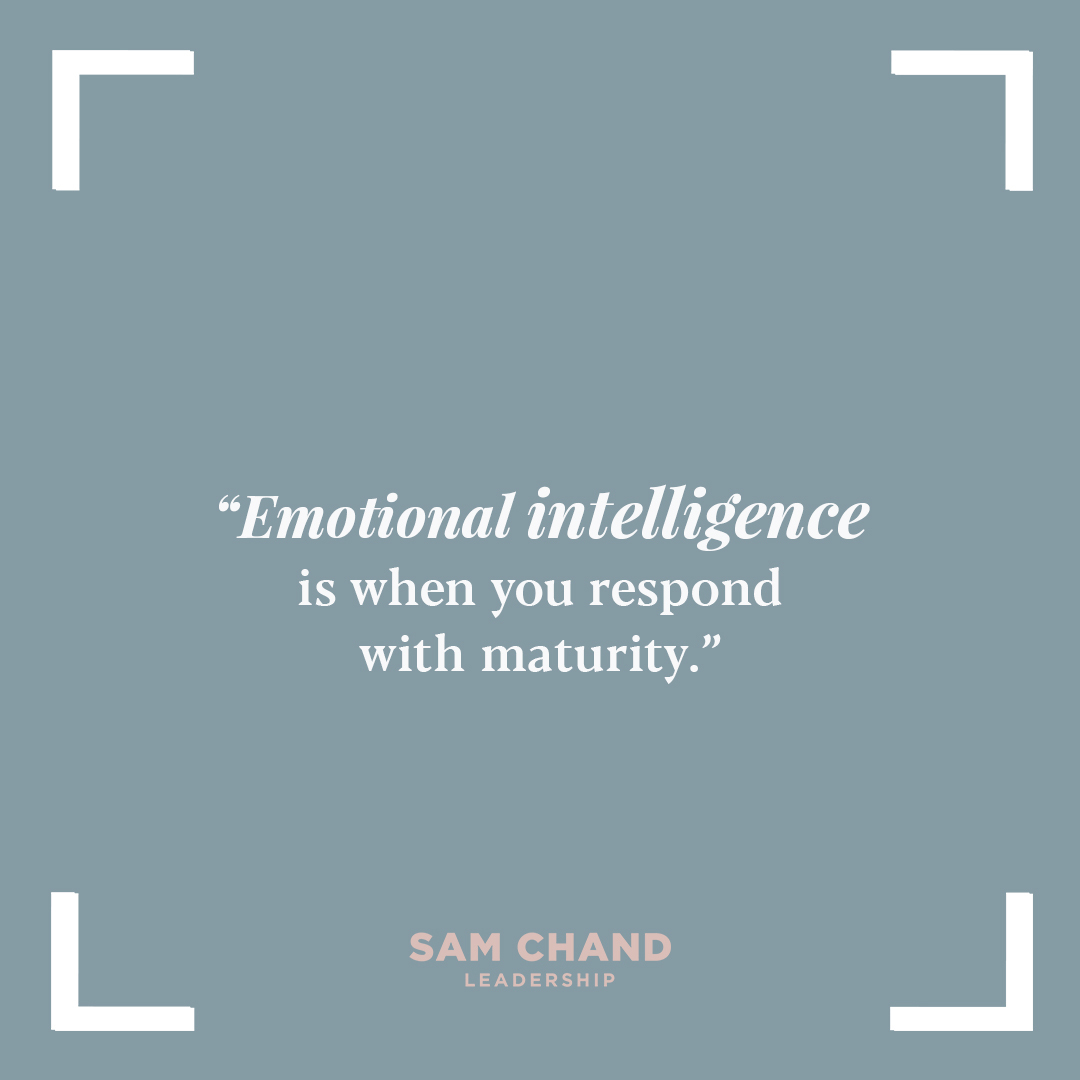 We show our emotional intelligence when we respond to the situations life throws at us with maturity. #SamChand #Leadership #Coaching #Consulting #SCLI