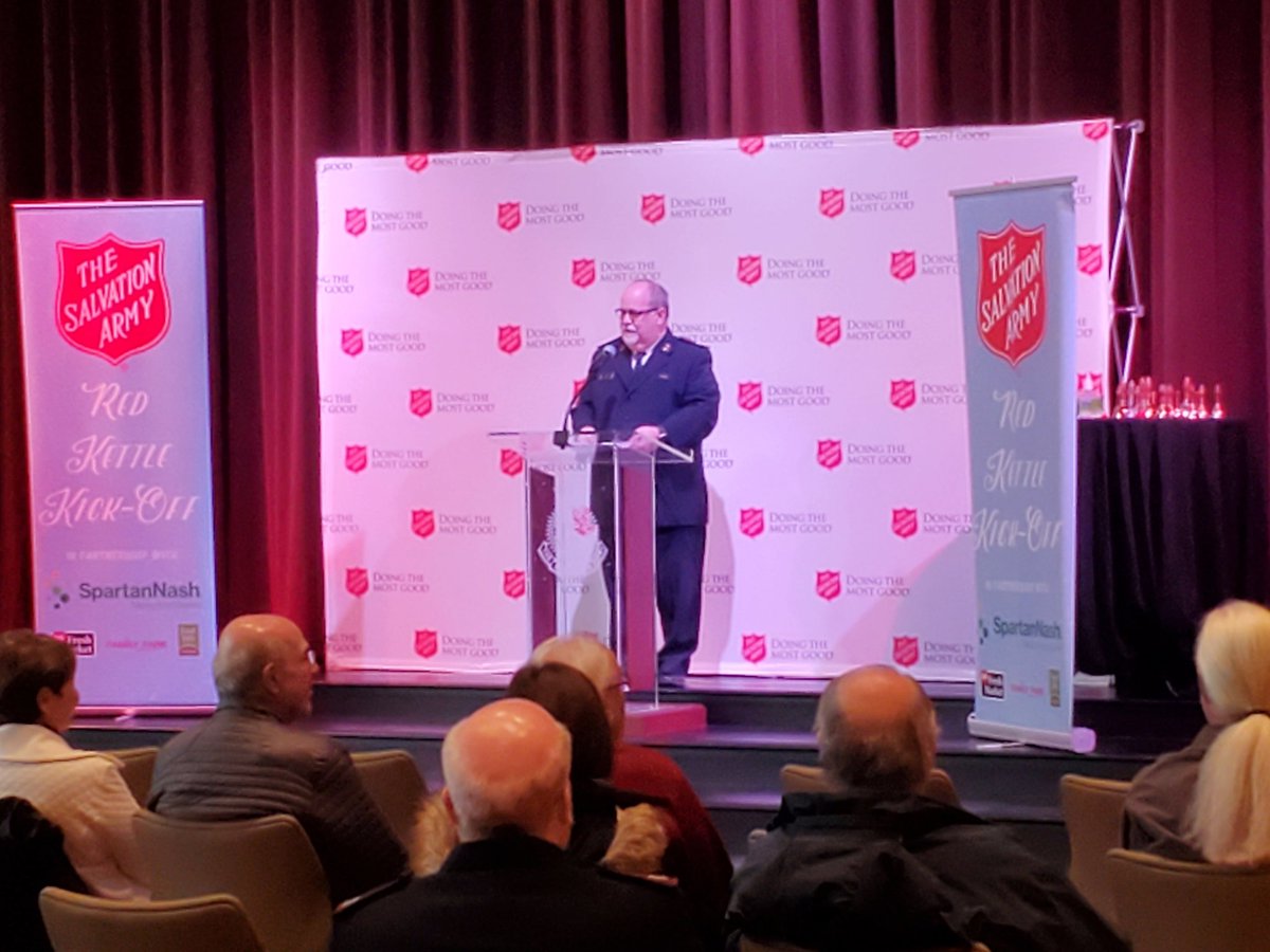 Our Red Kettle Campaign kickoff is underway from <a href="/GRKrocCenter/">Grand Rapids Kroc Center</a>! #HopeMarchesOn