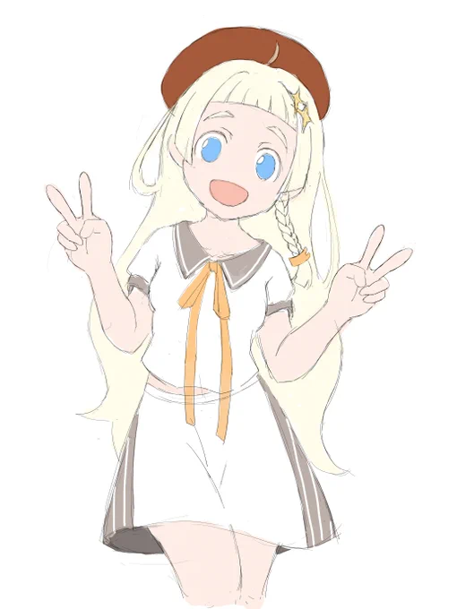 蕾あかりちゃんのラフ。

眼鏡あかりちゃん描く前にロリがくるとは思わなかった… 