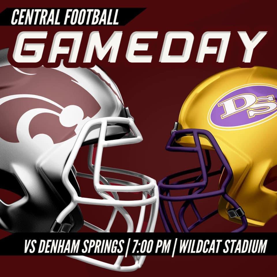 CentralFight_FB's tweet photo. 🏈 PLAYOFF GAMEDAY!!!

🆚 Denham Springs
🗓️ 11/12/21
⏰ 7:00
🏟️ The "Cat House"
🎟️ $12 online, $15 at the gate

 #CentralFight https://t.co/VmMqWIzHbl