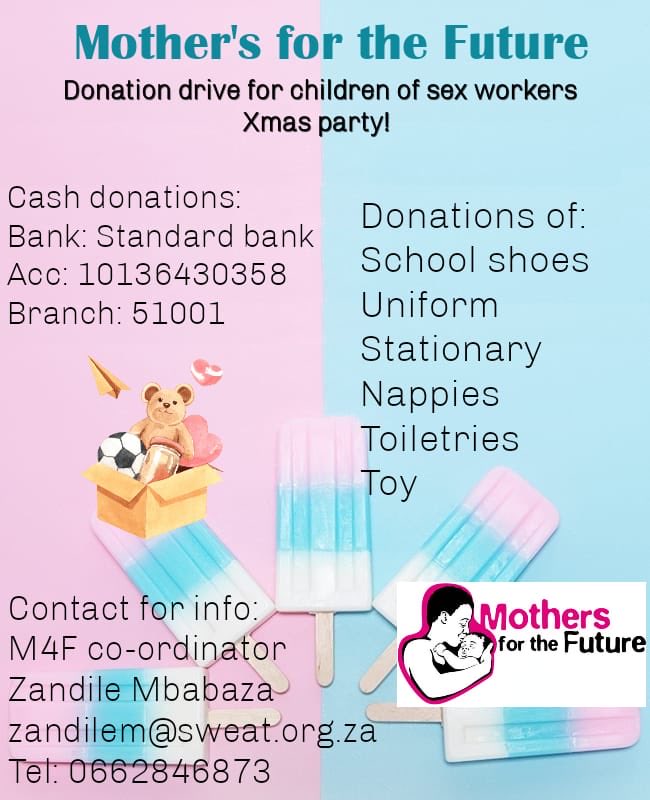 Donation drive: Please donate to children of sex workers. 

This organisation, “Mother’s for the Future” is doing very important work.