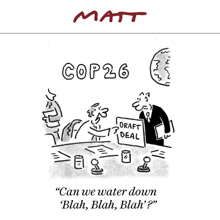 🌍 "Can we water down 'Blah, Blah, Blah'?"

My latest cartoon for tomorrow's <a href="/Telegraph/">The Telegraph</a> 

Subscribe to my weekly newsletter to receive my unseen cartoons: telegraph.co.uk/premium/matt/?…