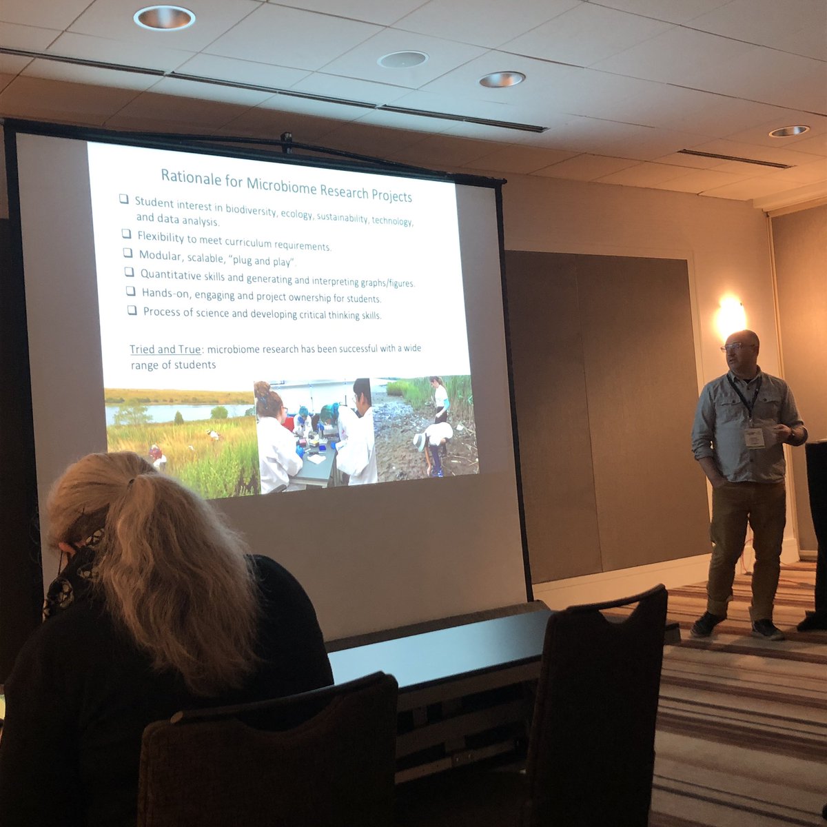 MicroNYC's tweet photo. Conferences in person! Yes. Please. I miss seeing my colleagues! &amp; talking about microbiomes and data! @REMNet_microbix x @GSU_Biology https://t.co/aOPM3DSsgN