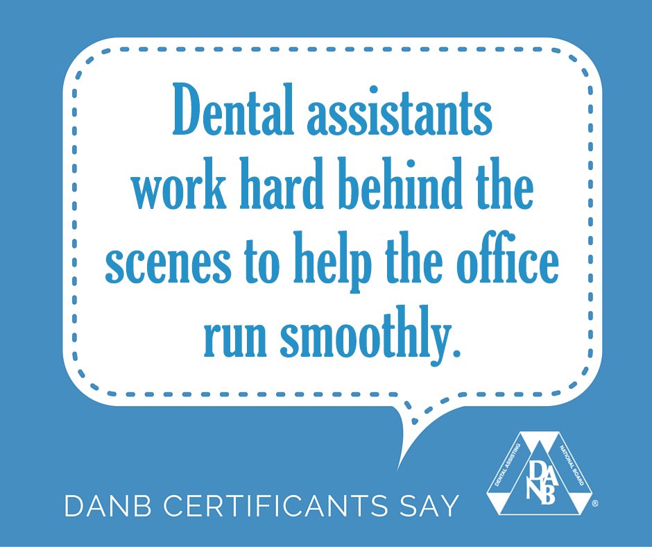 DANBCertified's tweet photo. Dental assistants do more than many patients realize. #DANB #dentalassisting #quoteoftheday https://t.co/mqs18v9Zun
