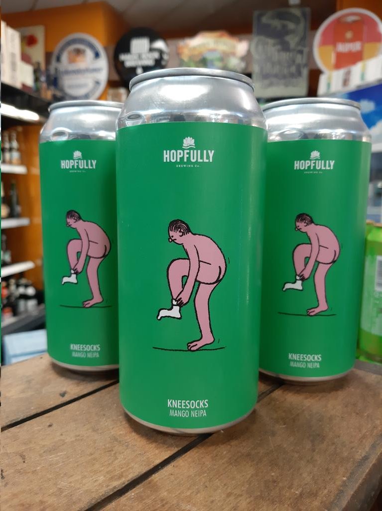 macescr's tweet photo. . @hopfullybrewing "Kneesocks" is back, in bigger cans. #craftbeer #IrishCraftBeer #cans @radicaldrink #IPA #neipa #MangoAle https://t.co/201URPvp3m