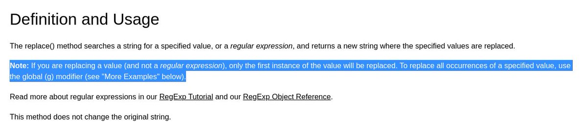 Asifo_o's tweet photo. The replace() function in JavaScript by default only replaces the first instance of the matched string, So adding an extra characters that it wishes to replace at the beginning of your payload will completely bypass the filter.

#bugbountytips https://t.co/by3ScT0gVT