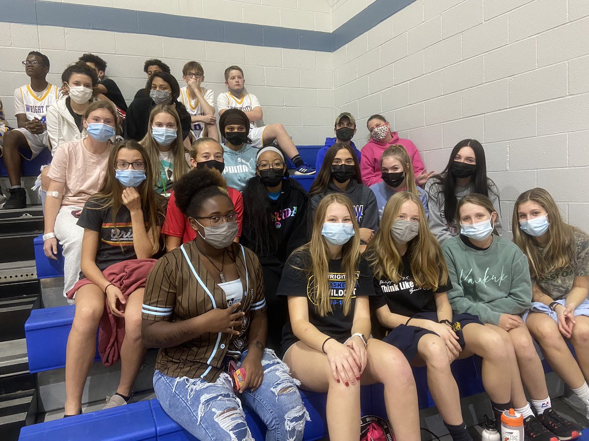 MissAModaff's tweet photo. Took a little time at the beginning of practice yesterday to cheer on the 8th grade team! So fun to think I used to coach some of these girls on this court and now we are playing at the Varsity level! #holdtherope #togetherprogram #wildcatstrong https://t.co/r5LoaKrMug