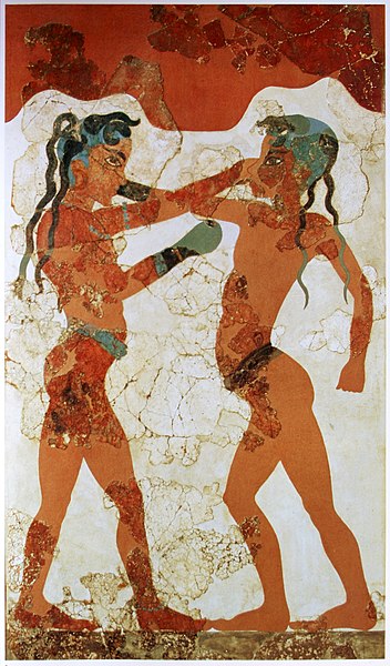 templodelpasado's tweet photo. Púgiles de Akrotiri: fresco datado aproximadamente en el año 1500 a.C., perteneciente al arte minoico, en concreto a la pintura minoica. #arte #frescos #arqueología https://t.co/6HKgxbutoC
