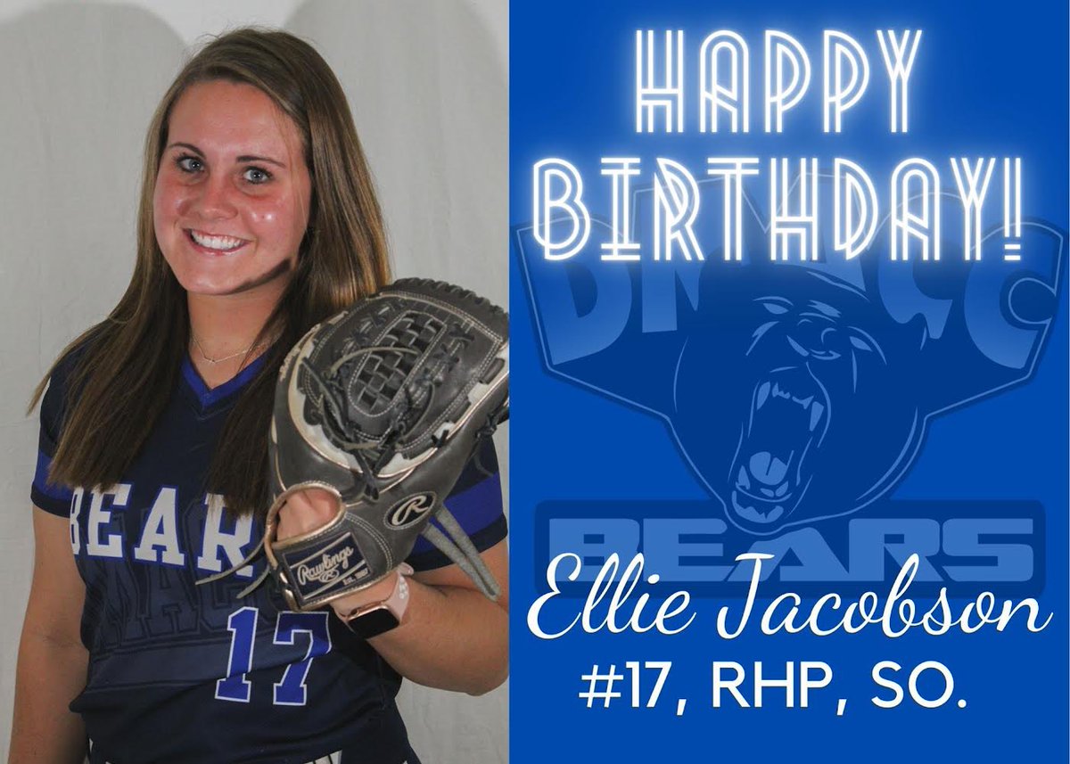 🎉LETS CELEBRATE 🎉

Happy 2️⃣0️⃣ Birthday to sophomore pitcher, <a href="/JacobsonEllie/">Ellie Jacobson</a> ! We can’t wait to have a wonderful day celebrating you!🎉🐻💙

Also, a sneak peak at <a href="/layneyloyd/">lou🥨</a> pictures she took for the team!

#GoBears🥎
<a href="/BobLigouri/">Bob Ligouri</a>