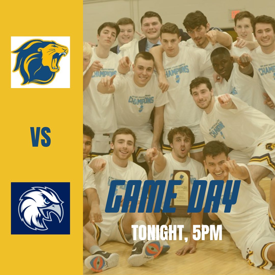 TCNJMBB's tweet photo. Game day! Come support our team at Packer Hall for our home opener against Saint Elizabeth University at 5PM 🦁 vs. 🦅#Gameday #LionPride #PackPacker https://t.co/etNHHlQr4d