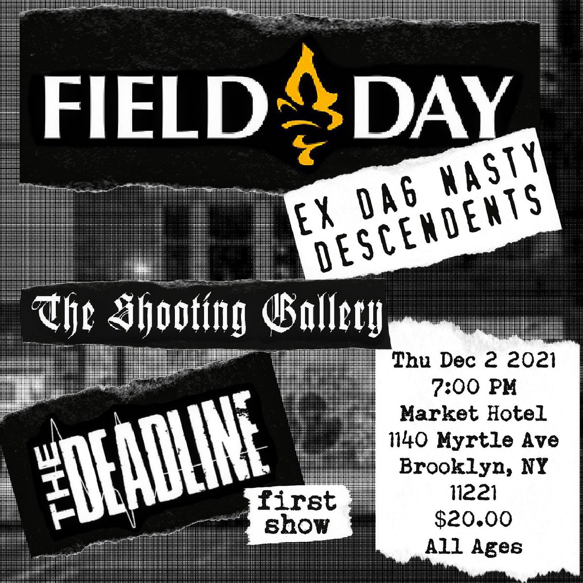 jaymorrisdesign's tweet photo. 🚨 DEC. 2 2021 🚨
FIRST @thedeadlinehc SHOW!
At Market Hotel
Let’s fucking go! 
🎟 🔗 in bio. https://t.co/xiKFjlqcXR