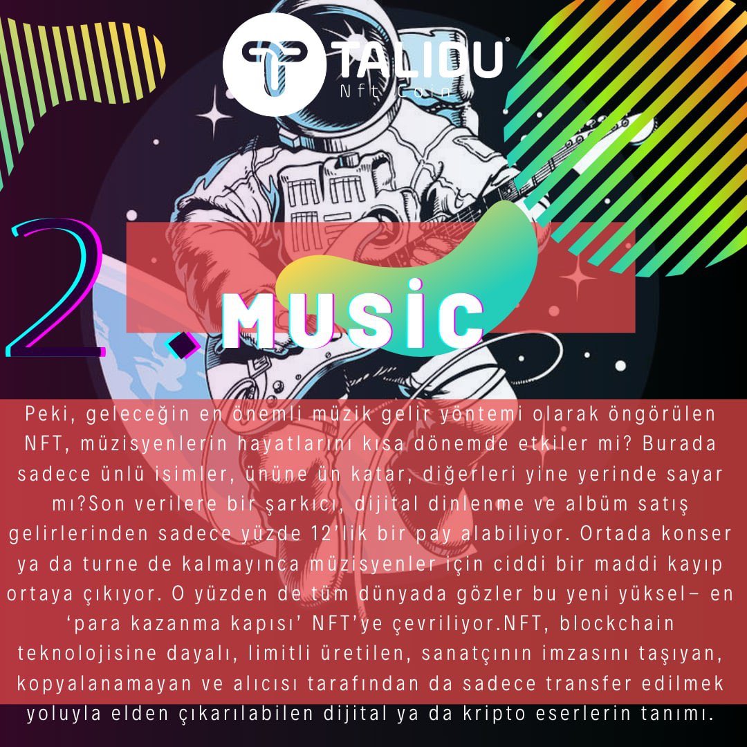 TaliduNftCoin's tweet photo. TALİDUS NFT Müzik koleksiyonları Hakkında Genel Bilgi....
.
.
.
.
#tron #nft #nftartist #criptopara #bitcoin #bitcoinmining #bitcointrading #bitcointürkiye #TaliduNFTcoin #talidus #metamask🦊 #metamark #metaverse https://t.co/BAikucffZJ