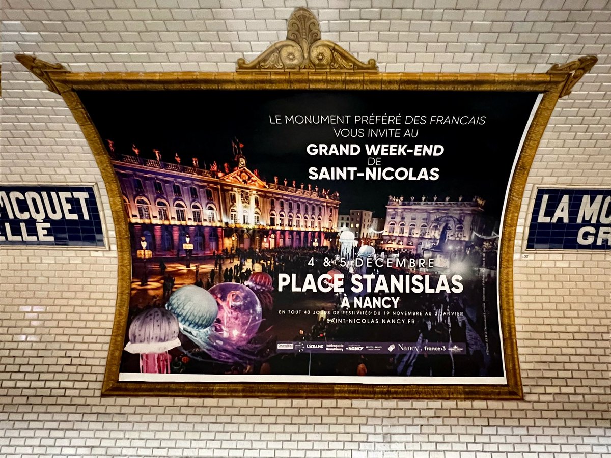 Le Monument Préféré des Français s’affiche dans le métro parisien ! Bravo @VilledeNancy !

<a href="/bernstephane/">Stéphane Bern</a> <a href="/PrefereFrancais/">Les Préférés des Français</a>