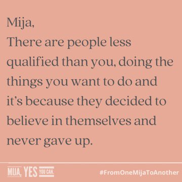 mijayesyoucan's tweet photo. #FromOneMijaToAnother: Mija, if you’re looking for a sign, this is it. Go for it. And don’t let anyones opinion stop you. 💫 

••••
#MijaYesYouCan #MijaStrong #WomenEmpowerment #WomenSuportingWomen https://t.co/kUnw1niHO6
