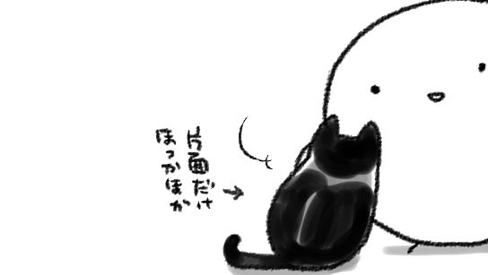 ねこがオイルヒーターであったかくなる季節 