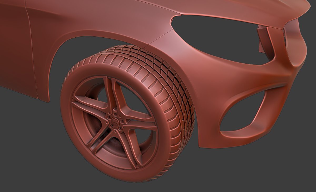 peterjames3d's tweet image. Small update to the Mercedes - remade the rims and now added correct proportion tire. I was re-using rims from a BMW that I made a year ago and it felt almost wrong to keep them on here. #b3d #3dmodeling #MercedesAMG