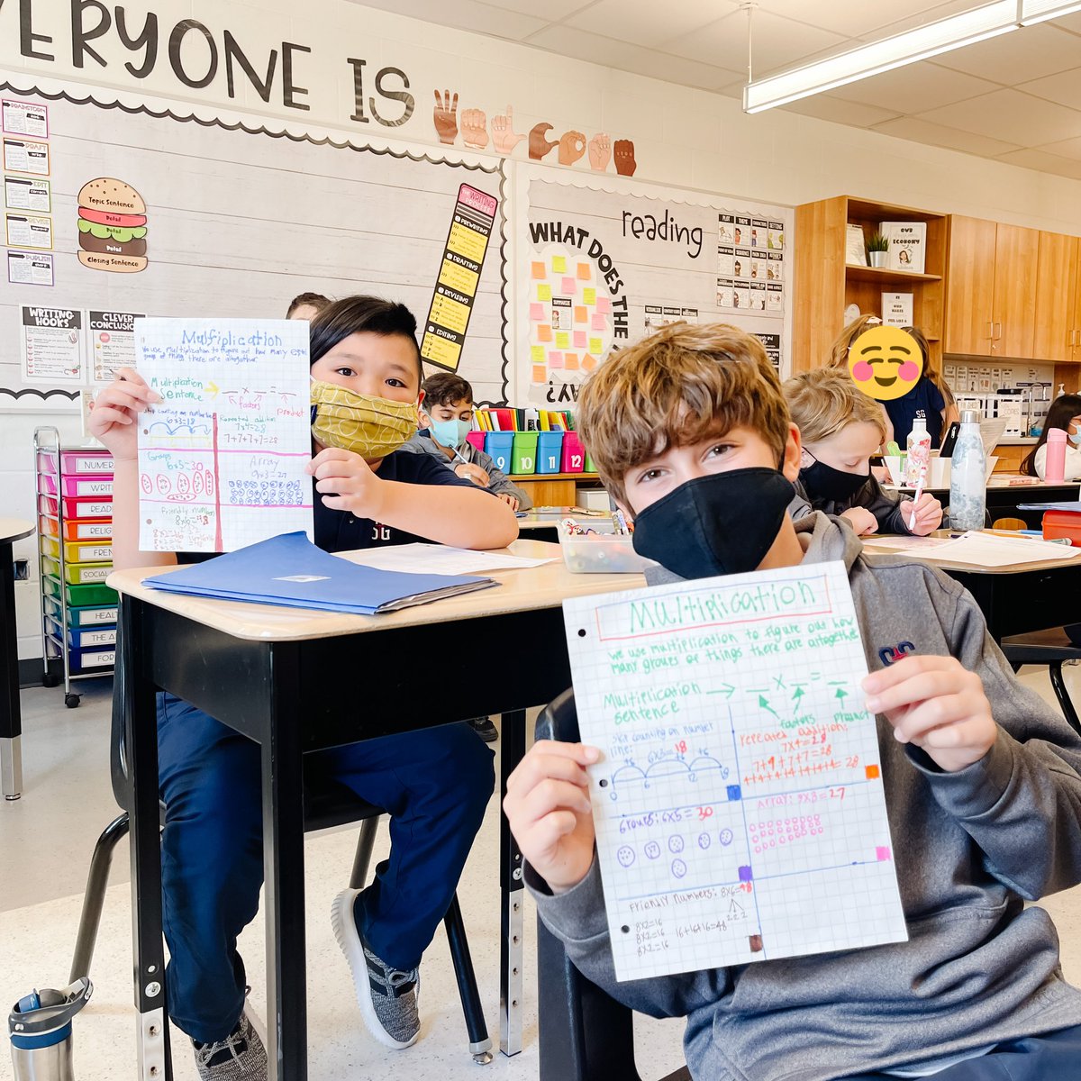mrsknunes's tweet photo. We started multiplication today! Students co-created their own anchor charts for this unit with all of our multiplication strategies then used them to complete today’s independent work 🌟 “Teach me and I remember, involve me and I learn.”  @StGregoryHCDSB https://t.co/d559MppVRQ