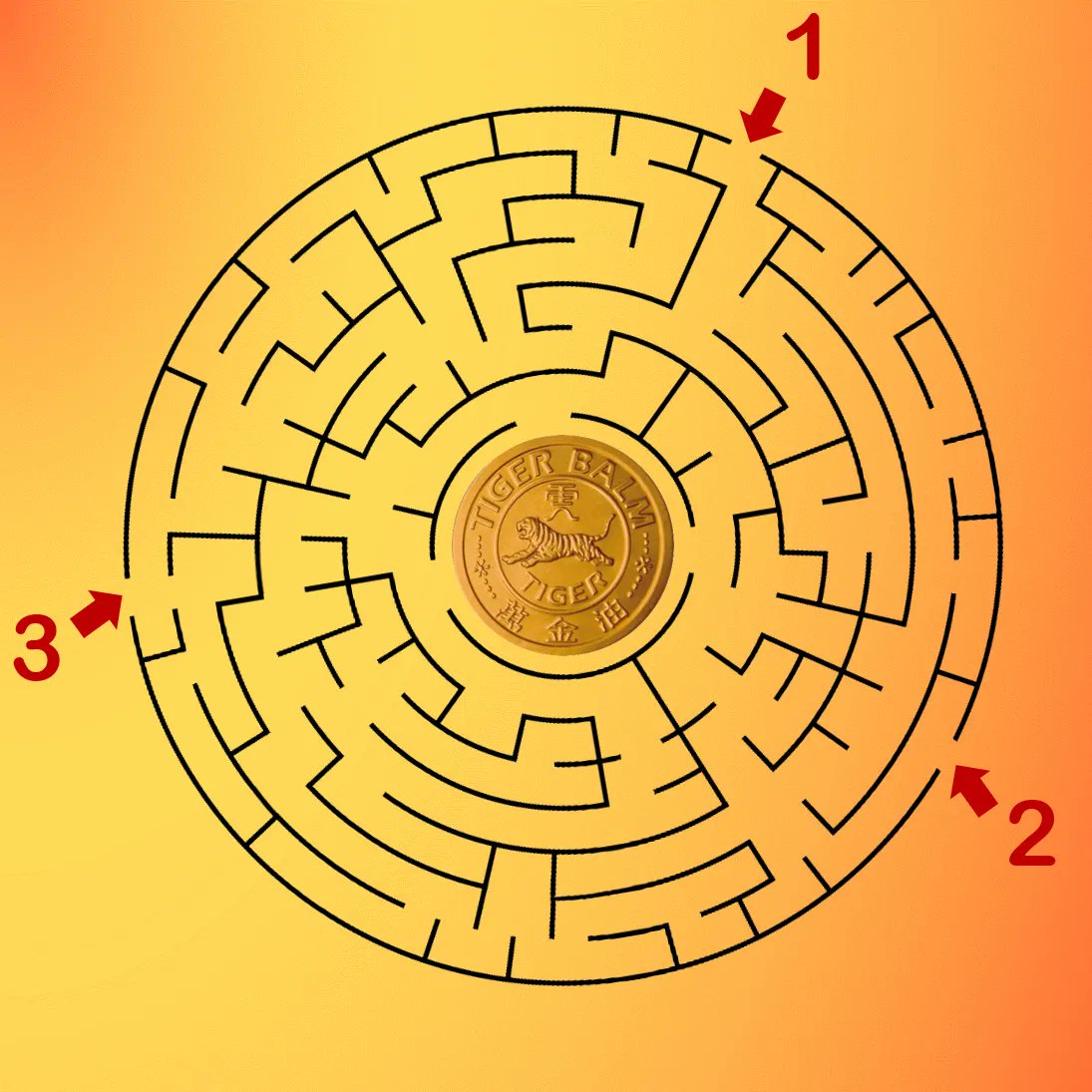 Tiger_Balm_US's tweet photo. 🚨GIVEAWAY!🚨
Enter to win a jar of Tiger Balm Extra Strength Ointment – our traditional red pain-relieving formula:
💬 Comment – Which maze entrance leads to the center?
♻ RT
🤝 Tag a friend
5 winners. U.S. only. Ends Monday.
#TigerBalmExtra #Contest #GiveawayAlert https://t.co/xTCJACCoz5