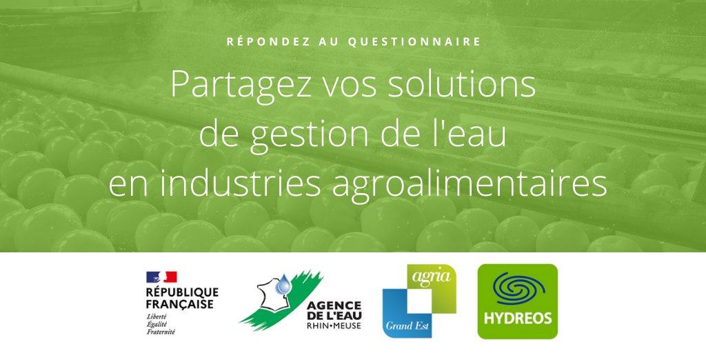 📋💧 Vous êtes un fournisseur de solutions pour la gestion de l’eau en industries agro-alimentaires et souhaitez faire connaître vos prestations et technologies innovantes ? Répondez au questionnaire 👉bit.ly/question-indue… 

#agroalimentaire #eau #industriesagroalimentaires