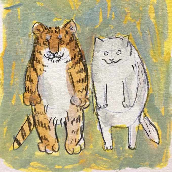 With a tiger cub 