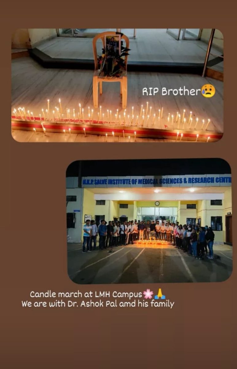 KVirmalwar's tweet photo. Stand for JUSTICE!

May his soul rest in peace!

We are getting support!
Need much more!

#Justiceforashokpal
#justicefordrashokpal

#akolagmc
#nagpurgmc 
#nkpsalve 
#pdmc 

Hoping more support from all medicos as well as non medicos!
Stand As a Student !

#savethesaviour https://t.co/Bri8CTsOs9