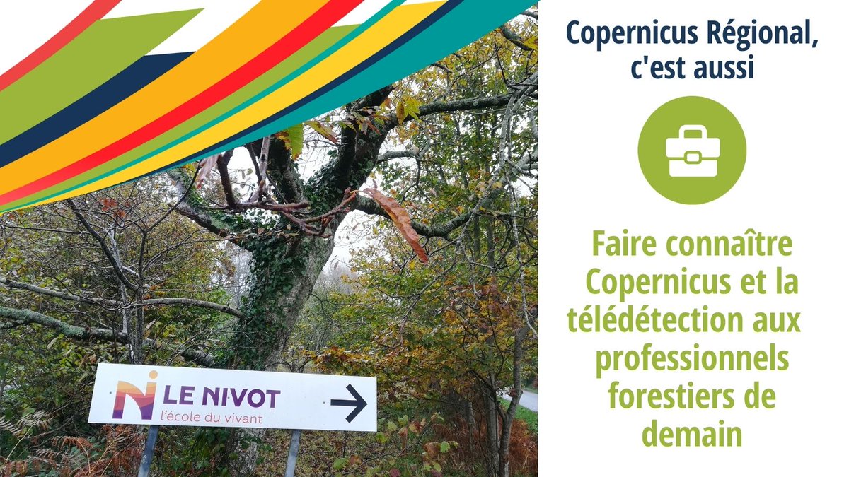GIS_BreTel's tweet photo. #CopernicusRégional 🛰️
🌲Cette semaine, en introduction du partenariat Master #TELENVI - #ONFBretagne - École du #Nivot,
👩‍🏫on a parlé #Copernicus, #télédétection et #NDVI avec les élèves du BTS Gestion Forestière https://t.co/fG9B2bS67r