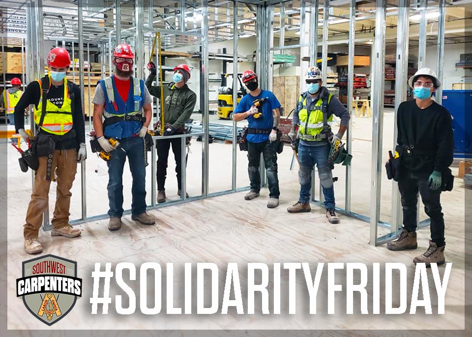WSCarpenters's tweet photo. Happy #SolidarityFriday from our #SkilledAndTrained apprentices in #Colorado. 👊 

@555Colorado

#SWCarpenters #StrongerThanEver #UnionCarpenters #BuildBetter #Solidarity #Friday #Carpenters #Local555 #Brotherhood #SouthwestCarpenters https://t.co/wkXfrUxiBW