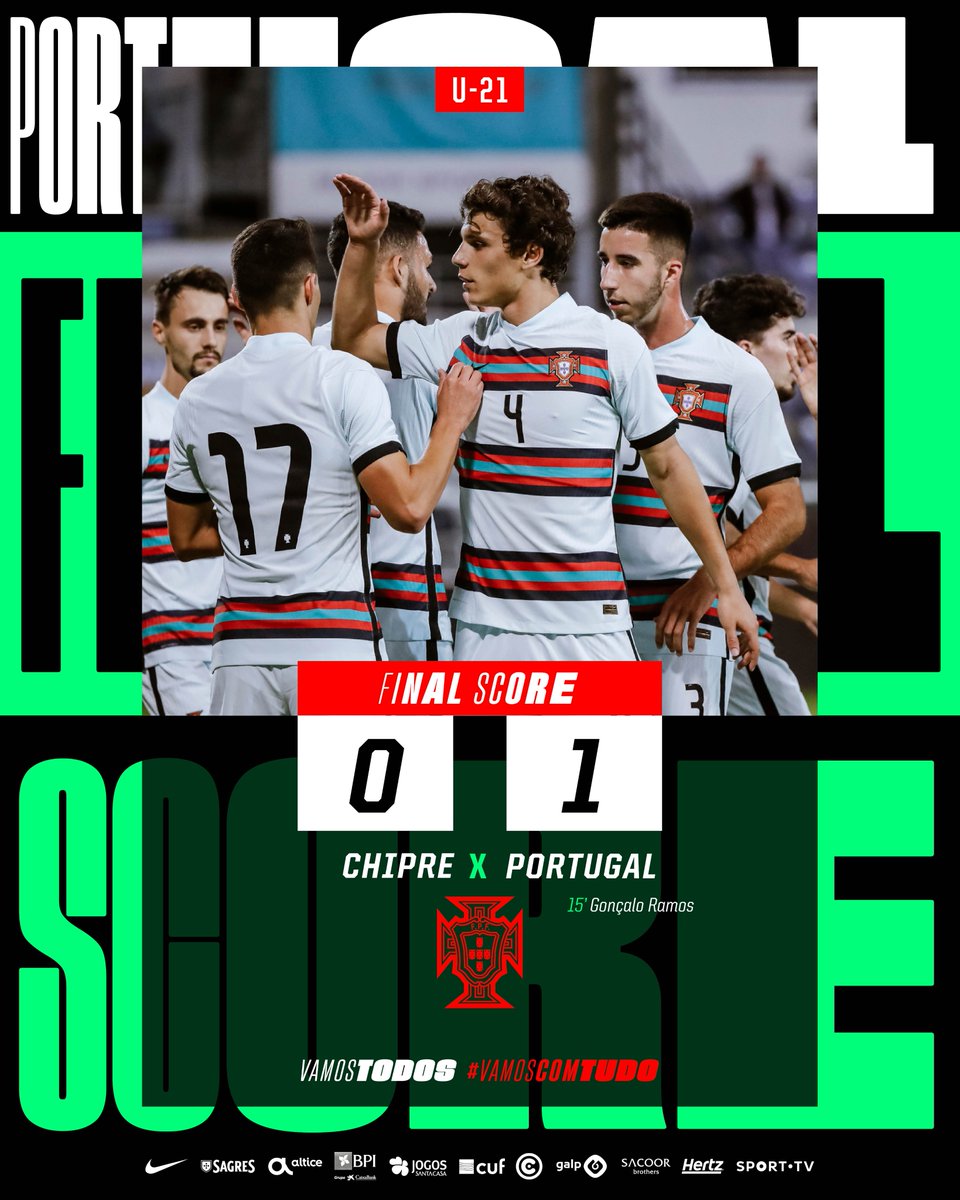 selecaoportugal's tweet photo. ⏹ Apito final! Missão cumprida: ➕3⃣ pontos rumo ao Euro Sub-21! 🧳
#CHIPOR | 0-1 | #VamosComTudo #U21 https://t.co/cuLmXqlTwi