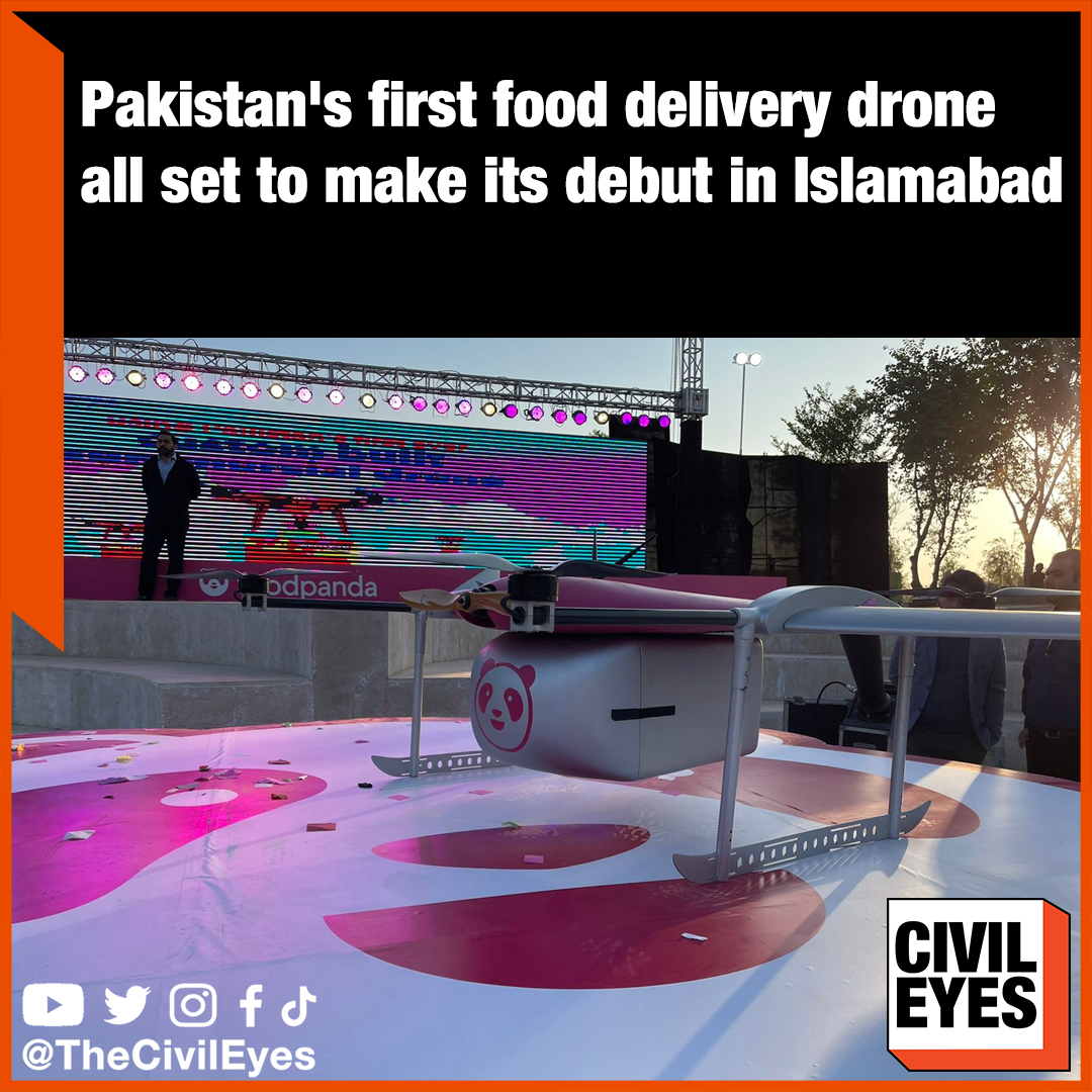 TheCivilEyes's tweet photo. Pakistan’s first locally made food delivery drone by #WootTech makes its debut in #Islamabad. DC Islamabad #HamzaShafqaat personally supported the cause in making the service functional. #theCivileyes @hamzashafqaat @dcislamabad @raheelpasha @woot_tech https://t.co/0w8IsKSHCp