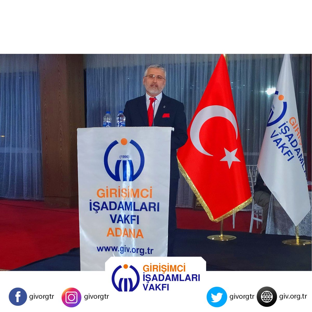 givorgtr's tweet photo. GİV Adana Şube Başkanı Sn. Cengiz Aslan GİV Adana Şube açılışı selamlama konuşmasında "Adana'da bilim ve teknoloji festivalleri düzenlemek, Adana'da girişimciliği daha üst seviyelere taşımak için ekibimizle çalışmak için azami gayret göstereceğiz" dedi. https://t.co/ZVefrv8Emb