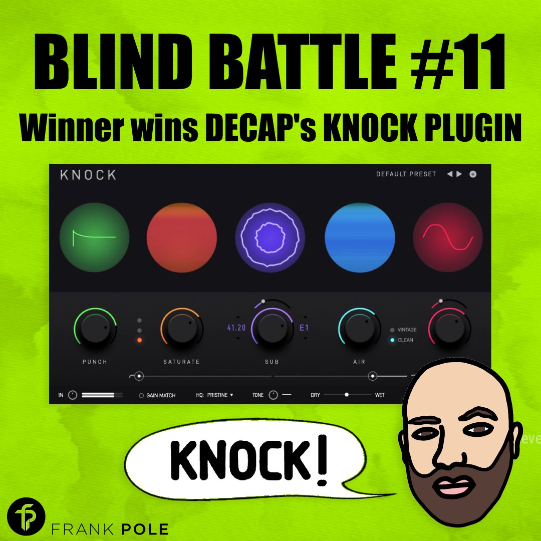 The legend himself <a href="/decapmusic/">DECAP</a> is giving away his brand new KNOCK PLUGIN to the winner of the BlindBattle this month!! 🔥 Deadline: November 23.
Join here to participate: discord.gg/BECU2gK