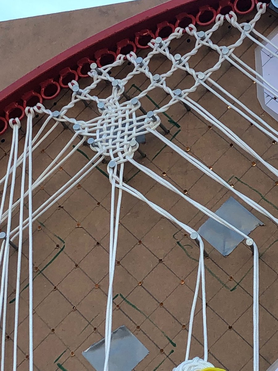 Some more #LaceMatrix <a href="/galway2020/">Galway 2020</a> <a href="/RdeBuitlear/">Róisín de Buitléar</a> progress from day 1! Here you can see our lacemakers Jackie and Norma working on lacing up the heart - intricate work even on a big scale! What do you think of it?? Do let us know!