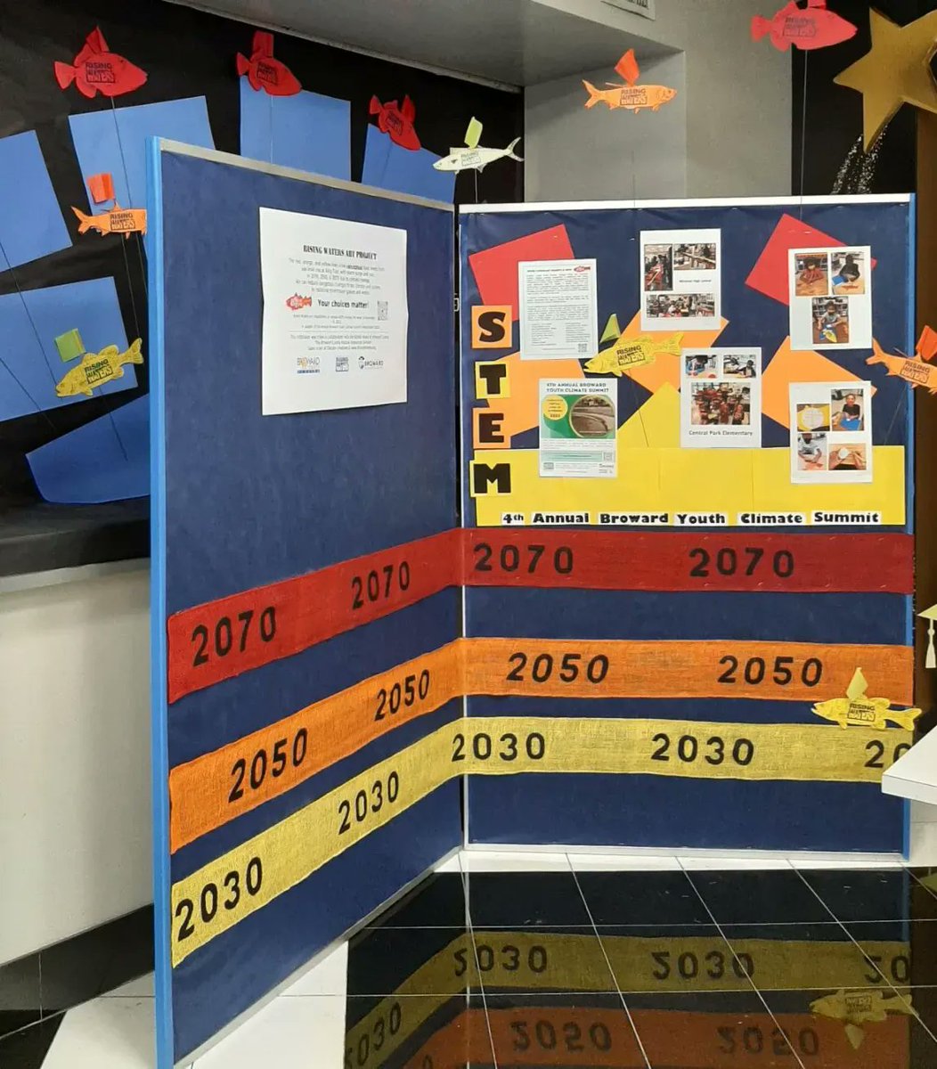 ClimateCreativs's tweet photo. We love our #RisingWaters #Art! We hope those at @BrowardSchools liked seeing us as much as we enjoyed seeing them!
#BrowardSchools #ClimateAdaptation #ClimateCreatives #ClimateChange #SaveThePlanet #FishFlags #ArtWork #BrowardSTEM #GreenEarth #GreenPlanet #LoveTheEarth #OneLove https://t.co/65FV20vfiw